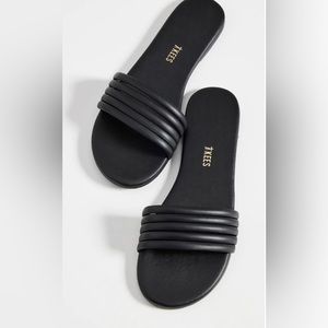 TKEES Serena slide leather sandals, women’s size 8, black